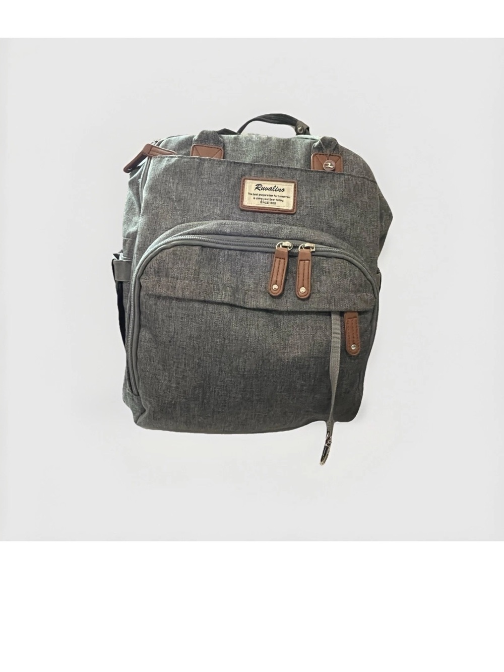 RUVALINO Diaper Bag Backpack - Gray Multifunction Baby Travel Bag Large Capacity